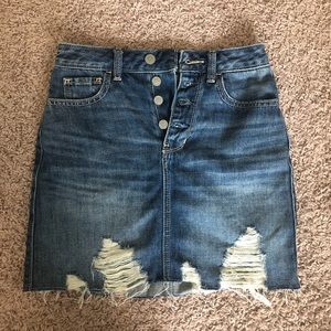 Hollister ultra high rise jean skirt